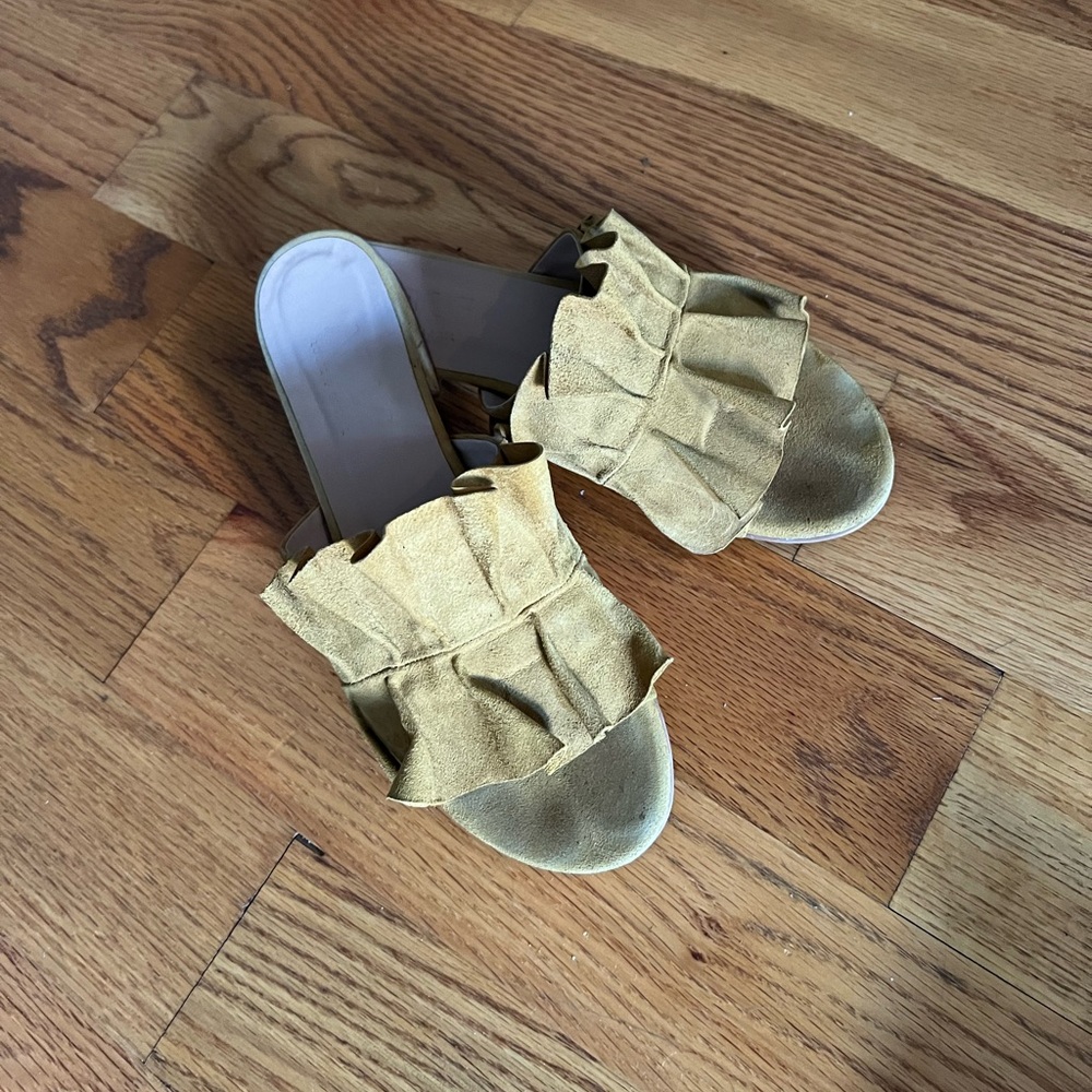 Able ruffle sandals in mustard